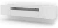BIM Furniture TV Lowboard H&auml;ngend/Stehend 200 cm, Wei&szlig; Matt (ohne LED) | TV...