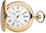 REGENT Herren Taschenuhr Savonnette Klappdeckel 47 MM Quarz Wei&szlig;es Zifferblatt