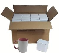 Kaffeetasse Kaffee Tassen Becher Sublimation 36 St&uuml;ck WEISS - HENKEL Pink