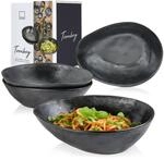 S&Auml;NGER Pastaschalen Tombey aus Steingut, handmade | 4-teiliges PastaTeller...