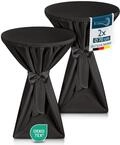 Beautissu 2X Premium Stehtischhusse Blickdicht rutschfest b&uuml;gelfrei | &Oslash;70-75cm