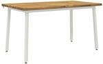 vidaXL 140 x 80 x 75 cm Massivholz Akazie Wei&szlig; Rechtwinklig