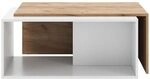Vicco Couchtisch Paul, Wei&szlig;/Goldkraft Eiche, 90 x 48 cm | mit drehbarer...