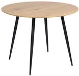 Esstisch heller Holzfarbton / schwarz 100 cm rund MDF-Platte Stahl Bjorka