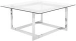 Beliani Moderner Couchtisch aus Glas mit Metallgestell Silber Crystal