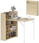 HOMCOM Esstisch Klappbar K&uuml;chentisch 78,5 x 91 x 93 cm Eiche | Klapptisch f&uuml;r...