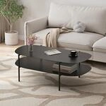 [en.casa] Couchtisch Enebakk Wohnzimmertisch ovale Form 112 x 62 x 40,5 cm...
