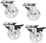 4er Set dekorative M&ouml;belrollen RAPID Rollen-&Oslash; 50 mm transparent | (2 x mit...