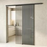 doporro Glasschiebet&uuml;r Komplettset Softclose 77,5 x 205 cm Schiebet&uuml;r | mit
