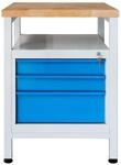 ADB Werkbank/Werktisch, 600x600x840 mm, mit 3 Schubladen, RAL 7035/5012, mit Stabiler