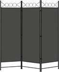 WOLTU Paravent Raumteiler 3 Teilig klappbar, Dunkelgrau 167 x 172 cm |...