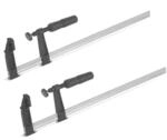 STAHLWERK Schraubzwinge 80x500 mm, 2er Set aus Stahl und Kunststoff | kraftvolle