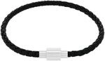 Amor Armband Edelstahl Leder Herren Armschmuck, 21 cm, Silber, Kommt in Schmuck