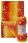 Lumaland KUSCHELDECKE IM Regenbogen-ORANGE-Design | Modern, kuschelig & der...
