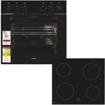 Exquisit Herd-Set EHE5246 mit Glaskeramikkochfeld, 59 L, Schwarz |...