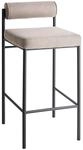 Beliani Barstuhl 2er Set Stoff beige/Taupe niedrige Lehne Metallgestell...