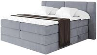 ALTDECOR Boxbett mit H3 H4 Matratze Evon King - 160x200 - Grau | Lattenrost, Topper,
