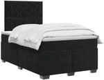 vidaXL Boxspringbett mit Matratze Schwarz 120 x 190 cm Samt