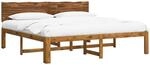 vidaXL Doppelbettgestell mit Kopfteil Rostock Natur 193 x 203 cm