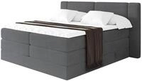 ALTDECOR Boxbett mit H3 H4 Matratze Evon King - 140x200 - Dunkelgrau | Lattenrost,