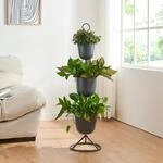 [en.casa] Blumenst&auml;nder Alphen Blumentopfst&auml;nder mit 3 Pflanzt&ouml;pfen