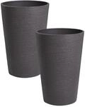 Blumentopf 2er Set schwarz 35 cm rund Meum