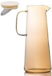 Intirilife Karaffe Kanne aus Glas in Amber - 1.7 Liter F&uuml;llmenge - Glas Wasser...