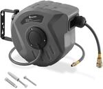 tectake&reg; Druckluftschlauch, Schlauchtrommel mit Aufroller und &frac14; Zoll