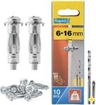 Rapid Metall-Hohlraumd&uuml;bel M5 mit Schraube f&uuml;r Gipskarton 6&ndash;16 mm | Bis 40 kg