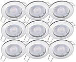 Oktaplex 9er Set Sedan Einbaurahmen LED Spots 230V ultra flach 35mm |...