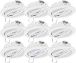 Oktaplex 9er Set Dijon LED Deckenspots 230V schwenkbar 35mm Einbautiefe |...