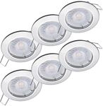 Oktaplex 6er Set Sedan LED Einbaustrahler 230V ultra flach 35mm Einbautiefe 