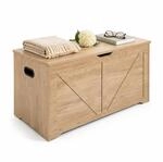 Relaxdays Sitzbank mit Stauraum, Deckel, HxBxT: 46 x 100 x 40 cm, hellgrau | 2