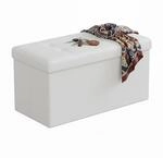 Relaxdays Sitzbank, Stauraum, Kunstleder, faltbar, gepolstert, Flur, Schlafzimmer,