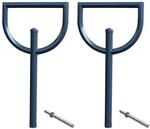 TRUTZHOLM 2x Fahrradanlehnb&uuml;gel 118x56 cm zum Einbetonieren Anthrazit Typ D 