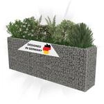 DELUKE Gabionen Hochbeet ROON aus Stahl | 270x50x100cm | Steinkorb Gabionengitter