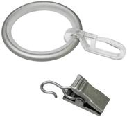 Gardinia Gardinenringe mit Gleiteinlage, Faltenlegehaken und Klammer, Metall, f&uuml;r &Oslash;