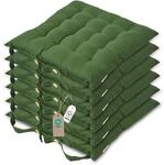 Homescapes 6er Set Stuhlkissen 40x40 cm olivgr&uuml;n &ndash; Sitzkissen Outdoor/Indoor...