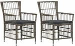 vidaXL Gartenst&uuml;hle 2 STK. Grau PE Rattan, Stahl und Polyesterstoff