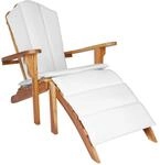 vidaXL Garten-Adirondack-Stuhl mit Fu&szlig;st&uuml;tze Natur Massivholz Teak