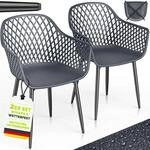 tillvex&reg; Gartenstuhl 2er Set Wetterfest mit Armlehne bis 120kg belastbar |...