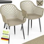 tillvex&reg; Gartenstuhl 2er Set Wetterfest mit Armlehne bis 120kg belastbar |...