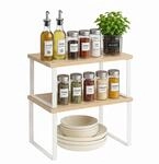 Relaxdays Gew&uuml;rzregal, 2er Set, Natur-wei&szlig; | K&uuml;chenregal Schrank & Arbeitsplatte,