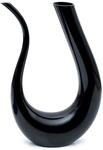 Intirilife Wein Dekanter in U-Form aus Glas in Schwarz -750 ml- Weinkaraffe,...