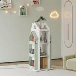[en.casa] Drehbares B&uuml;cherregal f&uuml;r Kinder Vipsali Spielzeugregal in Hausoptik