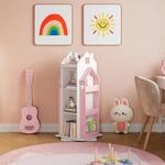 [en.casa] Drehbares B&uuml;cherregal f&uuml;r Kinder Vipsali Spielzeugregal in Hausoptik