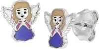 trendor Kinder-Ohrringe Engel Silber 925 Emailliert 21551 | elegantes...