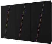 Mirjan24 Kleiderschrank Zemro 300 mit 6 T&uuml;ren (Schwarz + Gold) |...