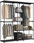Relaxdays Garderobe, offener Kleiderschrank, Ablagen & Kleiderstangen,