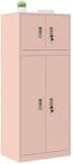 vidaXL Aufbewahrungsschrank 2 STK. Rosa 60 x 40 x 145 cm Stahl